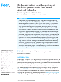 Cover page: Bird conservation would complement landslide prevention in the Central Andes of Colombia