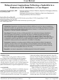 Cover page: Delayed-onset Angioedema Following a Snakebite in a  Patient on ACE Inhibitors: A Case Report