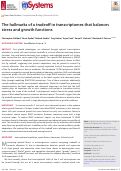 Cover page: The hallmarks of a tradeoff in transcriptomes that balances stress and growth functions.