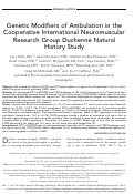 Cover page: Genetic modifiers of ambulation in the cooperative international Neuromuscular research group Duchenne natural history study