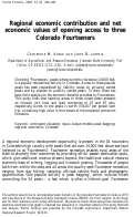 Cover page: Regional Economic Contribution and Net Economic Values of Opening Access to Three Colorado Fourteeners