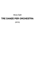 Cover page: Tre Danze per Orchestra