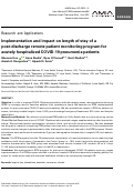 Cover page: Implementation and impact on length of stay of a post-discharge remote patient monitoring program for acutely hospitalized COVID-19 pneumonia patients