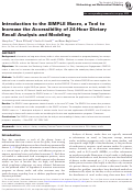 Cover page: Introduction to the SIMPLE Macro, a Tool to Increase the Accessibility of 24-Hour Dietary Recall Analysis and Modeling