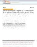 Cover page: Discovery and quality analysis of a comprehensive set of structural variants and short tandem repeats