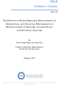 Cover page: The Effects of Human Resource Development on Operational and Financial Performance of Manufacturing Companies: A Large-Scale, Longitudinal Analysis