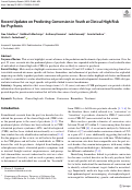 Cover page: Recent Updates on Predicting Conversion in Youth at Clinical High Risk for Psychosis.