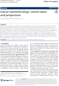 Cover page: Cancer nanotechnology: current status and perspectives