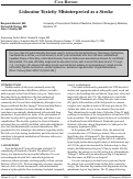 Cover page: Lidocaine Toxicity Misinterpreted as a Stroke