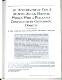 Cover page: The development of type 2 diabetes among Hispanic women with a pregnancy complicated by gestational diabetes