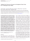 Cover page: Adapting social neuroscience measures for schizophrenia clinical trials, part 3: fathoming external validity.