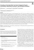 Cover page: Evaluating an Oncology Video Curriculum Designed to Promote Asynchronous Subspecialty Learning for Internal Medicine Residents