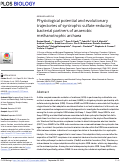 Cover page: Physiological potential and evolutionary trajectories of syntrophic sulfate-reducing bacterial partners of anaerobic methanotrophic archaea