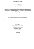 Cover page: Analysis of Consumer Response to Automobile Regulation and Technological Change in Support of California Climate Change Rulemaking