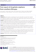 Cover page: First report of Anopheles stephensi from southern Ethiopia.