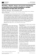 Cover page: Evolution, climatic change and species boundaries: perspectives from tracing Lemmiscus curtatus populations through time and space