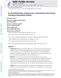 Cover page: Social relationships, homelessness, and substance use among emergency department patients.