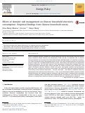 Cover page: Effects of demand side management on Chinese household electricity consumption: Empirical findings from Chinese household survey