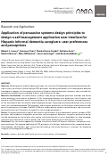 Cover page: Application of persuasive systems design principles to design a self-management application user interface for Hispanic informal dementia caregivers: user preferences and perceptions