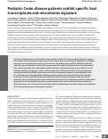 Cover page: Pediatric Crohn disease patients exhibit specific ileal transcriptome and microbiome signature