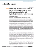 Cover page: Predicting distribution of malaria vector larval habitats in Ethiopia by integrating distributed hydrologic modeling with remotely sensed data