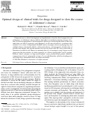 Cover page: Optimal design of clinical trials for drugs designed to slow the course of Alzheimer's disease