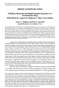 Cover page: Full Body Restraint and Rapid Stimulus Exposure as a Treatment for Dogs With Defensive Aggressive Behavior: Three Case Studies