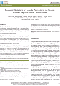 Cover page: Seasonal Variations of Hospital Admissions for Alcohol-Related Hepatitis in the United States