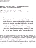 Cover page: Behavioral Response of Juvenile Chinook Salmon to Surgical Implantation of Micro‐acoustic Transmitters