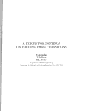 Cover page: A Theory for Continua Undergoing Phase Transitions