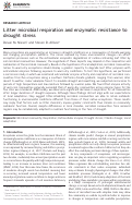 Cover page: Litter microbial respiration and enzymatic resistance to drought stress