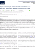 Cover page: Opioid tapering in older cancer survivors does not increase psychiatric or drug hospitalization rates.