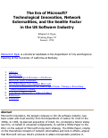 Cover page: The Era of Microsoft? Technological Innovation, Network Externalities, and the Seattle Factor  in the US Software Industry