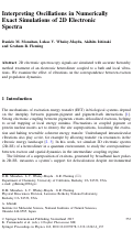 Cover page: Interpreting Oscillations in Numerically Exact Simulations of 2D Electronic Spectra