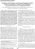 Cover page: Do Robotic and Non-Robotic Arm Movement Training Drive Motor Recovery after Stroke by a Common Neural Mechanism? Experimental Evidence and a Computational Model