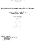 Cover page: Essays on Trade, Infrastructure, and Human Capital Outcomes in Developing Countries