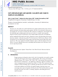 Cover page: Lets talk about pain and opioids: Low pitch and creak in medical consultations.