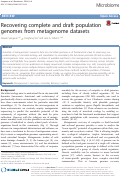 Cover page: Recovering complete and draft population genomes from metagenome datasets