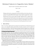 Cover page: Relational Contracts in Competitive Labour Markets