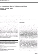 Cover page: A Computational Model of Multidimensional Shape