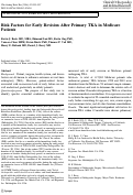 Cover page: Risk Factors for Early Revision After Primary TKA in Medicare Patients