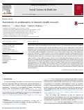 Cover page: Assessment of acculturation in minority health research.