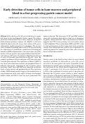 Cover page: Early detection of tumor cells in bone marrow and peripheral blood in a fast‑progressing gastric cancer model.