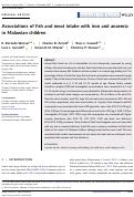 Cover page: Associations of fish and meat intake with iron and anaemia in Malawian children.