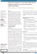 Cover page: Simulation perspective on new latent safety threats in high-risk patient care scenarios during the COVID-19 pandemic.