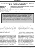 Cover page: Atypical Presentation of Median Arcuate Ligament Syndrome in the Emergency Department