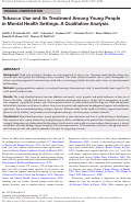 Cover page: Tobacco Use and Its Treatment Among Young People in Mental Health Settings: A Qualitative Analysis