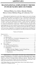 Cover page: Transnational Employment Trends in Four Pacific-Rim Countries