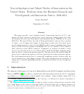 Cover page: Non-technological and Mixed Modes of Innovation in the United States. Evidence from the Business Research and Development and Innovation Survey, 2008-2011