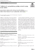 Cover page: Validation of a geropathology grading system for aging mouse studies.